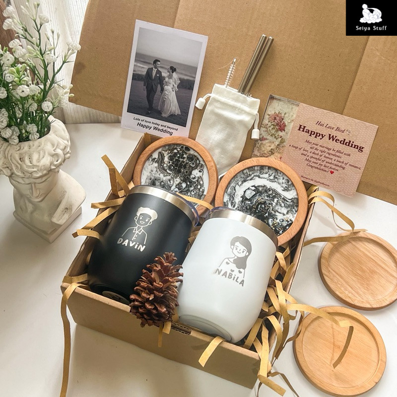 GIFTSETFORYOU HAMPERS COUPLE HADIAH PERNIKAHAN/ HAMPERS TUMBLER COUPLE CUSTOM / WEDDING GIFT/ HAMPER