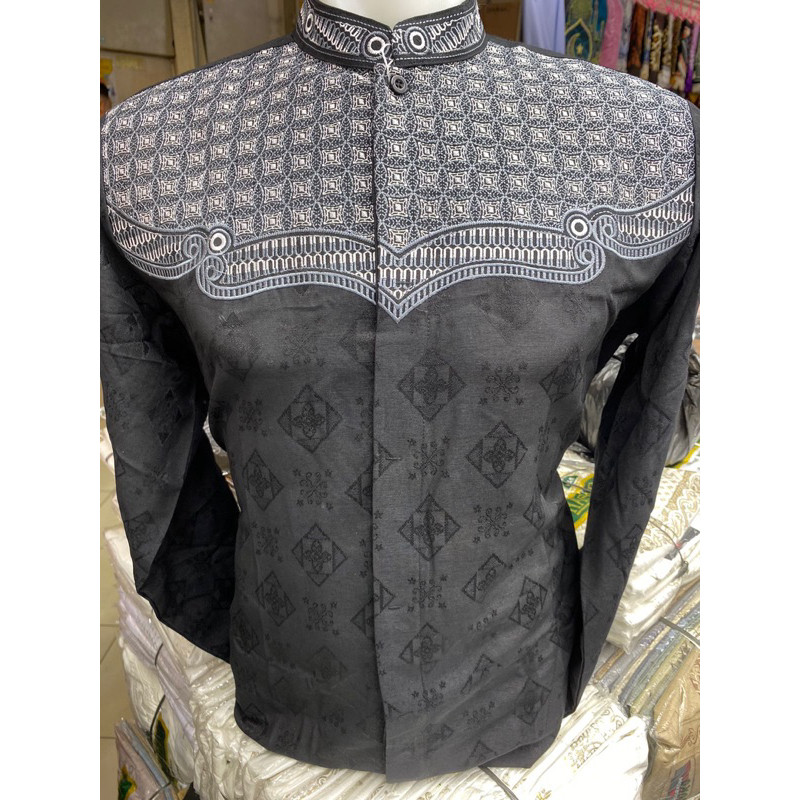 BAJU KOKO HASGRADINI JAGUARD HITAM