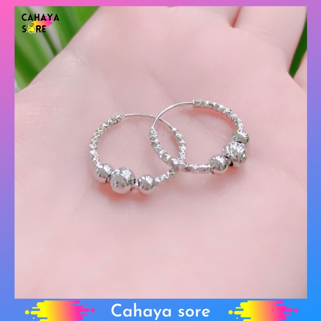 Anting Xuping Silver Anting Dewasa Model Clip Permata Mutiara AD30