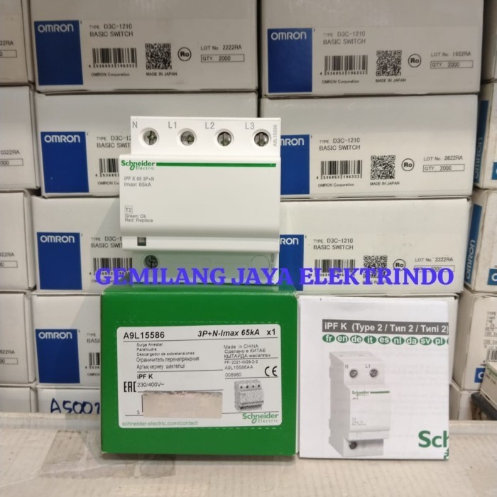 Surge arrester Schneider 3P+N PF65 65kA A9L15586