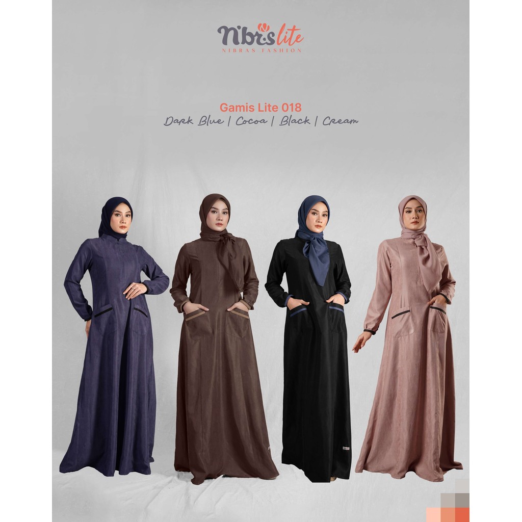 NIBRAS Gamis Dewasa Gamis Lite 018 Dress Polos Simple Terbaru/Gamis Cewek Polos