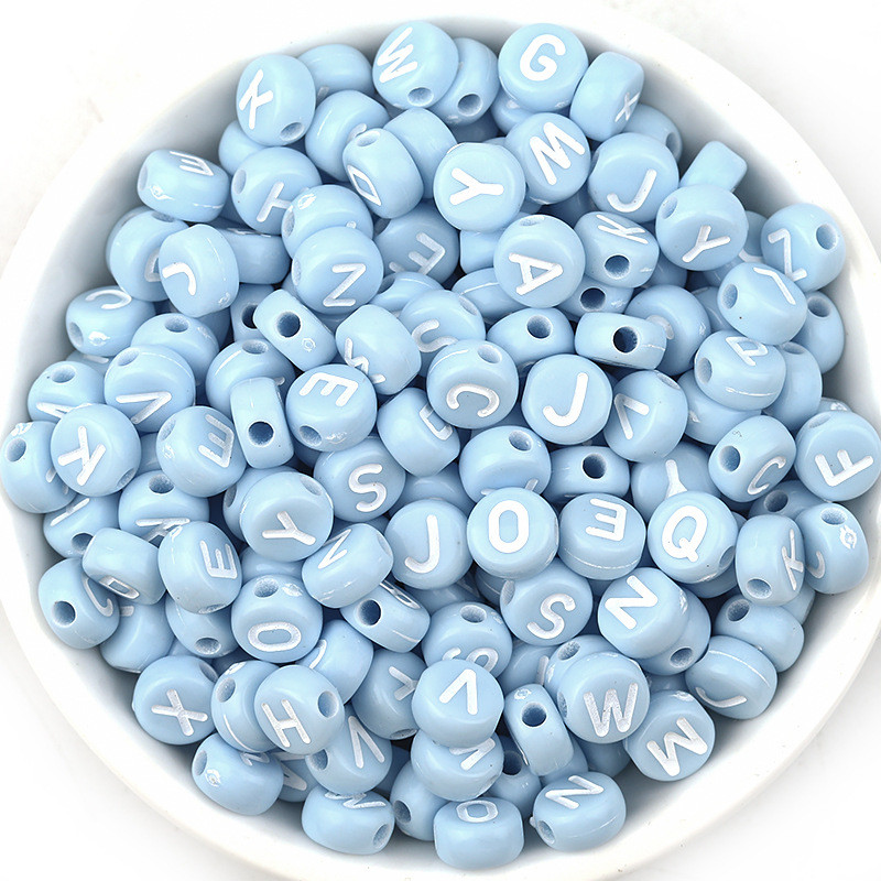 

4*7m Acrylic Mixed Color Letter Round Flat Alphabet Spacer Beads For Jewelry Making Handmade Diy Bracelet Necklace