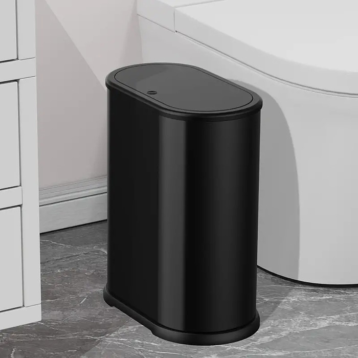 Tempat Sampah Minimalis Ruangan Dapur Toilet Trash Bin Press Tong Sampah Tekan Otomatis - Hitam vore