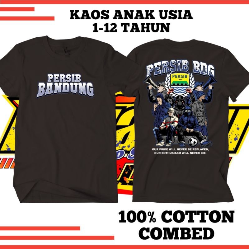 Baju Kaos Anak Persib Bandung 1-12 Tahun / Kaos Atasan Anak Bobotoh Persib Bandung Premium Quality K