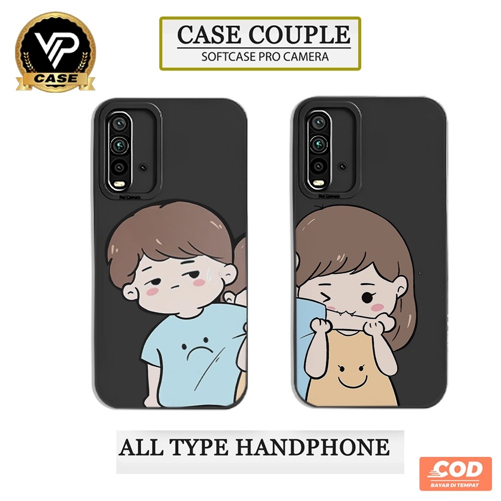 VVIPCASE - Softcase Pro Camera Xiaomi Redmi 9T - Couple Pasangan - Softcase Couple Cute Aesthetic - 