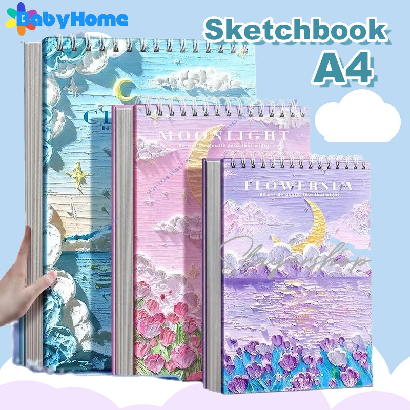 

Babyhome Sketchbook A4 Aesthetic Buku Gambar Vertikal Jilid Spiral 60 Lembar/120 Halaman