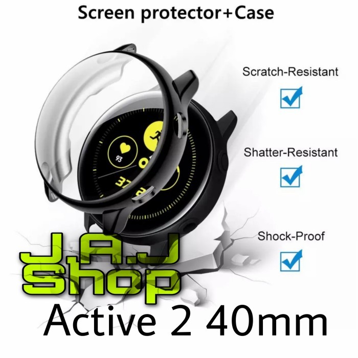 [[govava_id]] CASE CASING FULL COVER LAYAR SAMSUNG GALAXY WATCH ACTIVE 2 40MM SOFT - Hitam