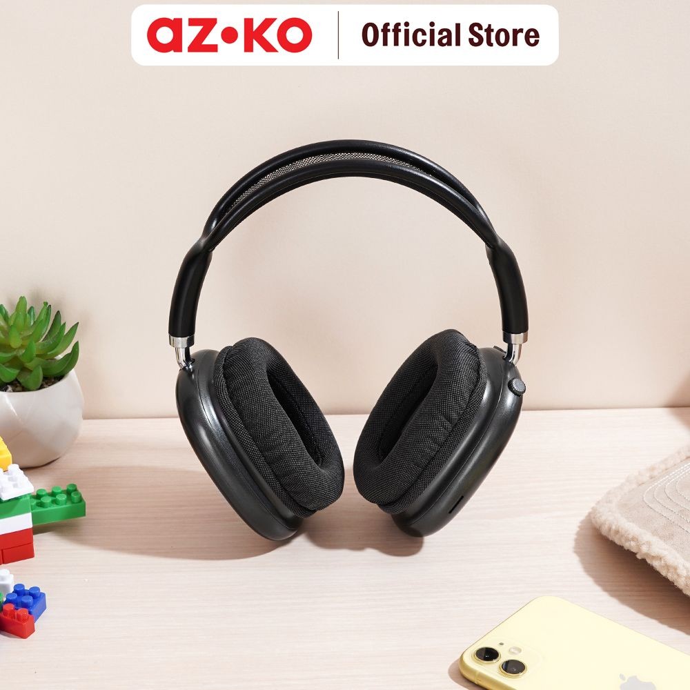 AZKO Ataru Headphone Bluetooth V5.3 - Hitam on ear headphones nirkabel headset telinga wireless akse