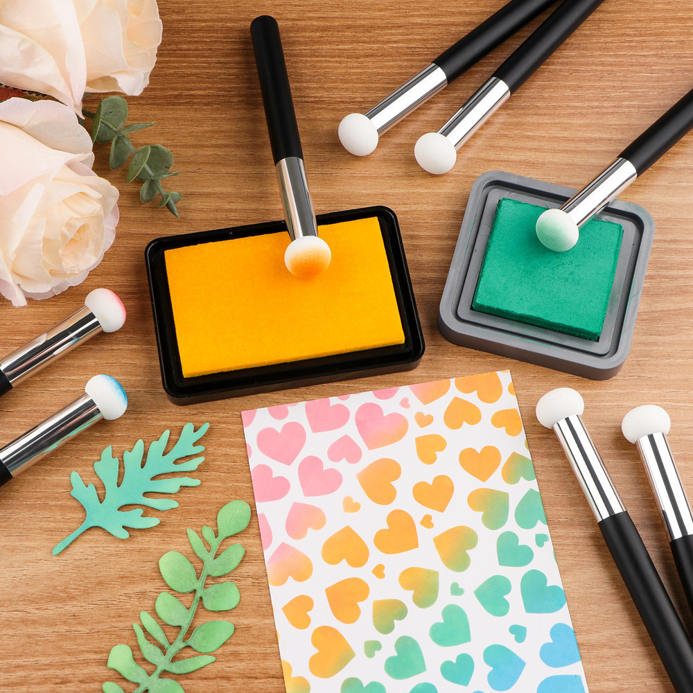 

4Pcs/set Mini Paper Pouncers Soft Ink Sponge Applicators For DIY Scrapbooking Direct Inking On Intricate Crafts Projects Easily