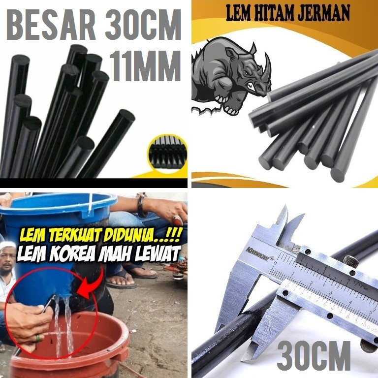 

LEM AJAIB HITAM BESAR 30CM bukan kecil 20cm lem jerman panjang 30 cm terkiuat di dunia black refill lem gluestick bakar glue stik premium