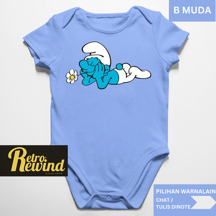 Jumper Bayi KOMIK SMURF Jumper Lucu Pakaian Bayi 0-12 bln