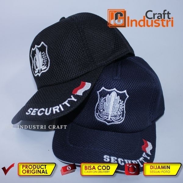 Topi Jaring Topi Satpam Security Topi Security Hitam Biru Topi Satpam Hitam Biru