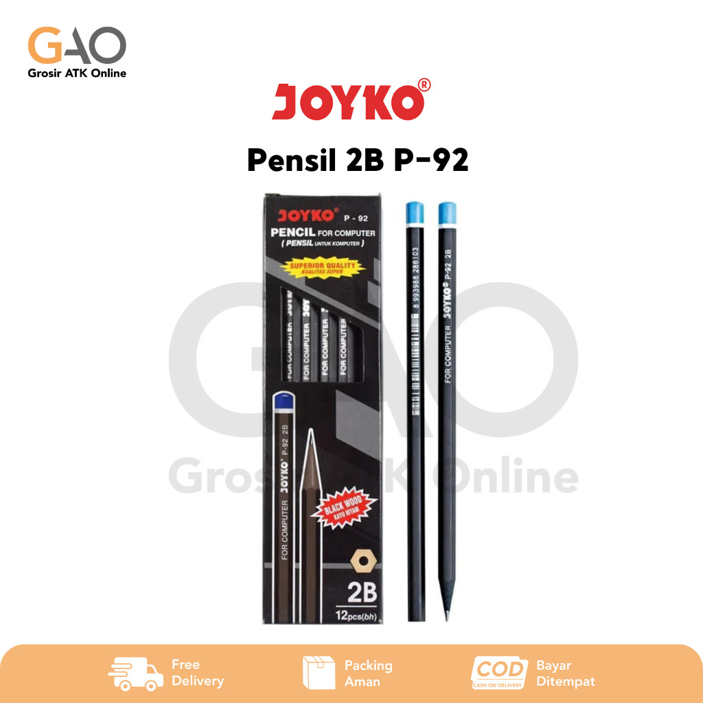 

Pensil Joyko 2B Warna Hitam For Komputer P - 92 ( 1 Pack Isi 12pcs )