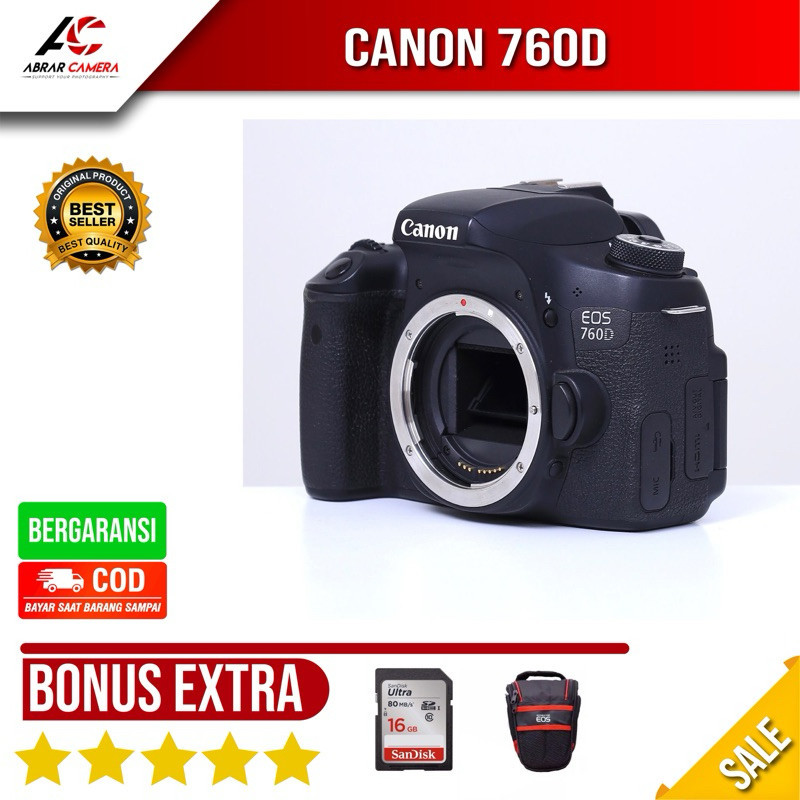 PROMO DISKONM  65% Kamera Canon 760D Body Only Bekas Mulus Like New / Wifi / TouchScreen