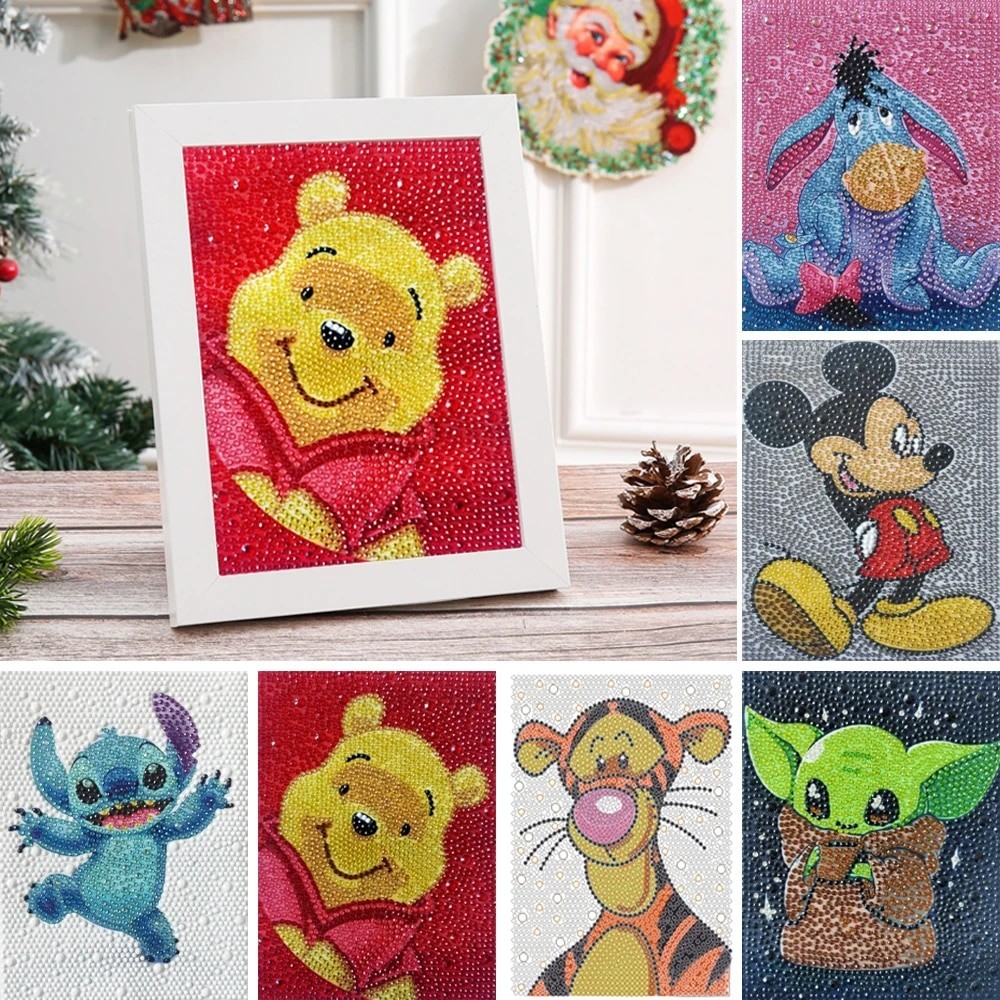 

Disney Diamond Painting Kit for Kids 5D DIY Cartoon Yoda Mickey Rhinestone Embroidery Mosaic Painting By Number Arts Crafts Gift