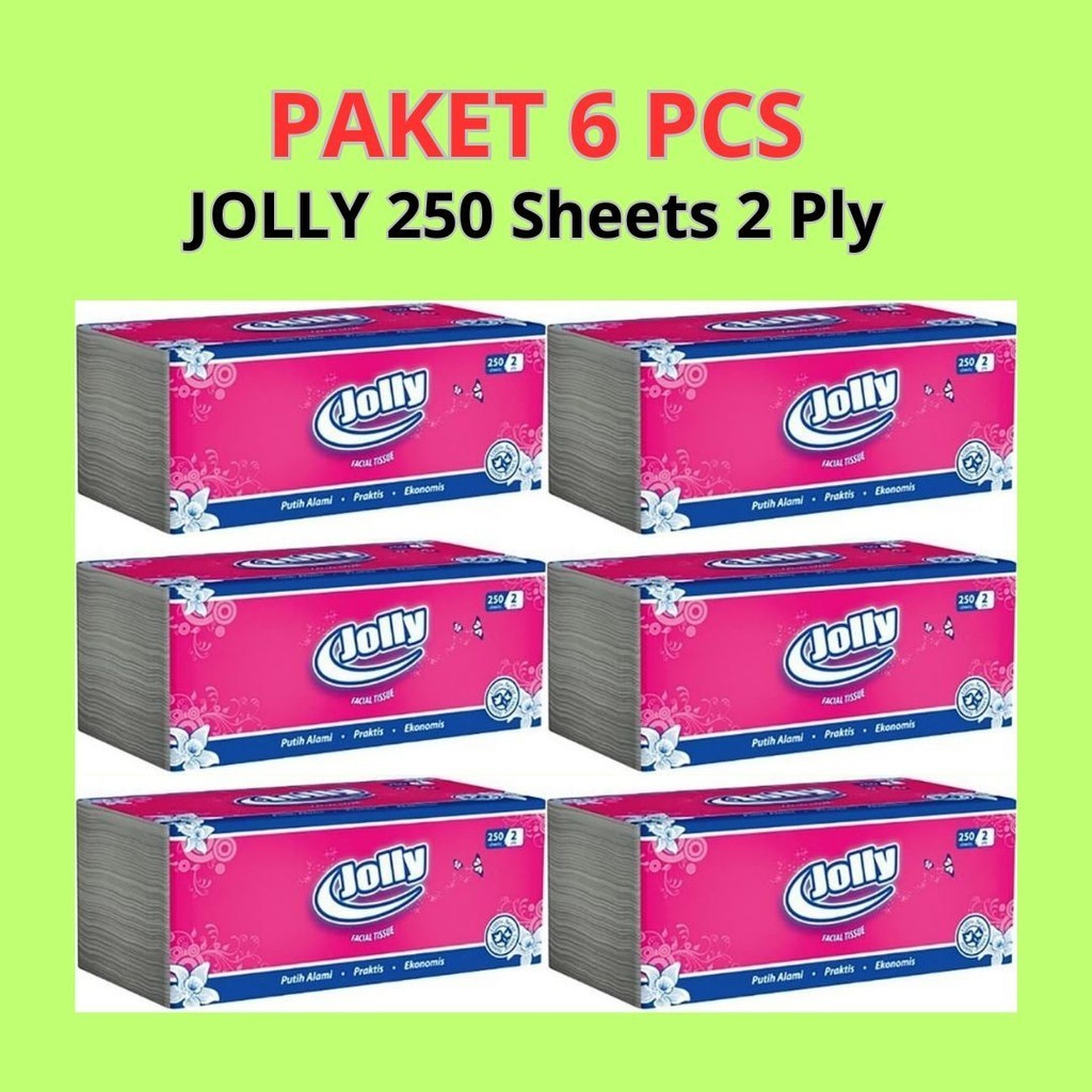 [ PAKET ISI 6 ] TISU TISSUE JOLLY 250 SHEET 2ply GROSIR