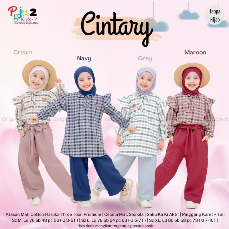 Cintary Set Celana Anak Sampai Dewasa Tanggung / Baju Muslim anak usia 3-10 Tahun Ada size M L XL or