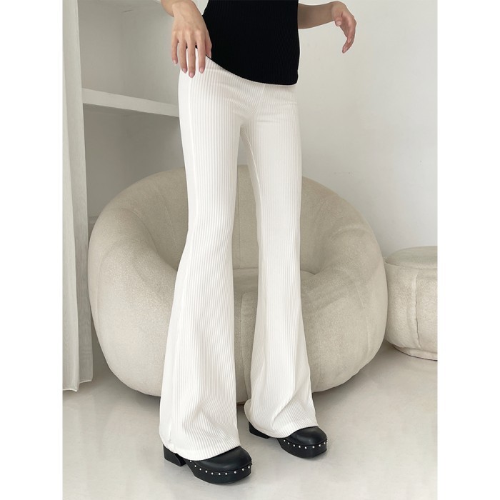 Kadaka B-0208 Corduroy Flare Pants | Celana Cutbray Wanita Corduroy - IVORY, S