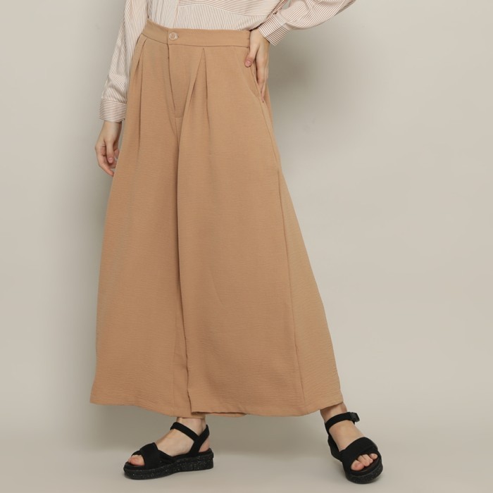 AUMONE  Crinkle Cullote - celana kulot - Stone Grey