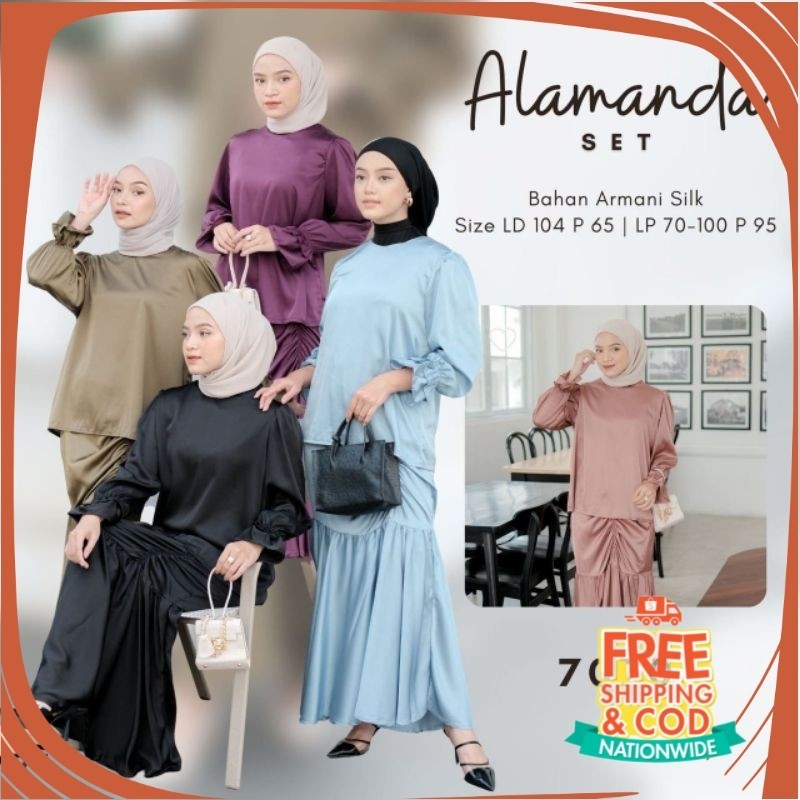 GAMIS LEBARAN IDUL FITRI/ ALAMANDA SET / ONE SET ROK / GAMIS SERUT / ONE SET WANITA