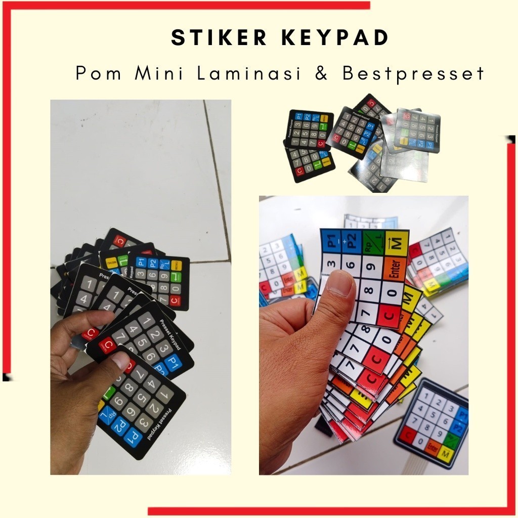 

Stiker Keypad Pom Mini Digital Pertamini Laminasi & Best Presset Custom Anti Air