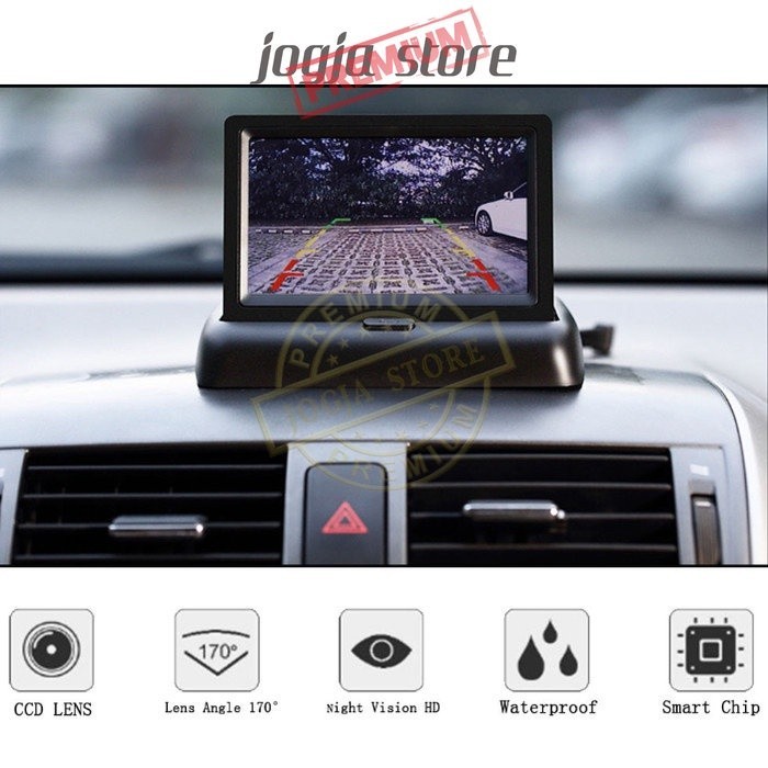 Monitor Lipat Parkir Mobil LCD Kamera Mundur Rear View TFT 4.3 Inch