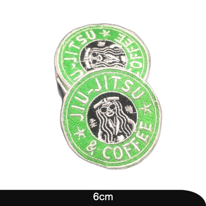 Badge Bordir/JIU JITSU/benang rayon/LOGO bordir jiu jitsu caffe