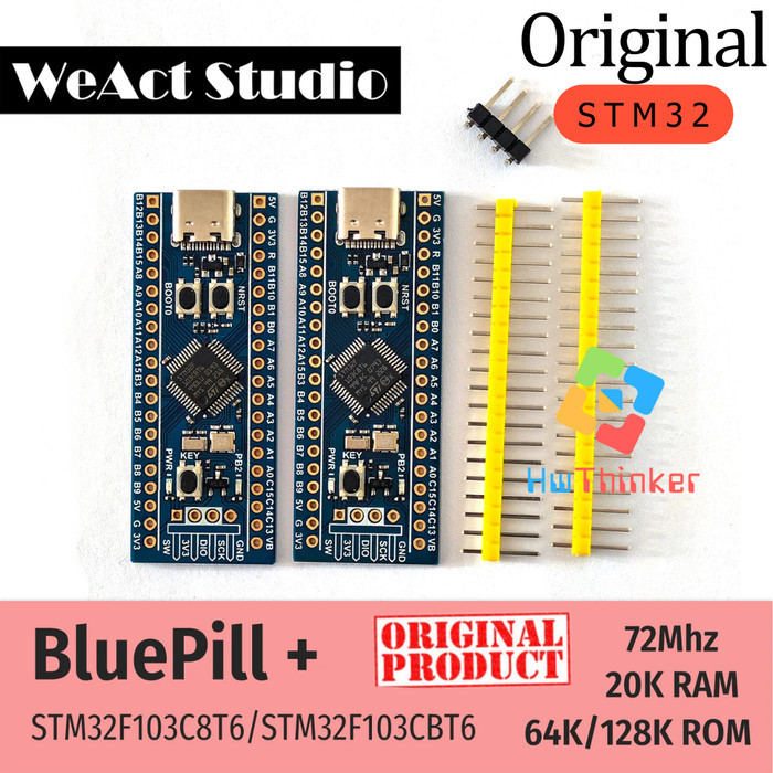 WeAct Studio BluePill+ BluePill Plus STM32F103C8T6 / STM32F103CBT6 ARM STM32  Board