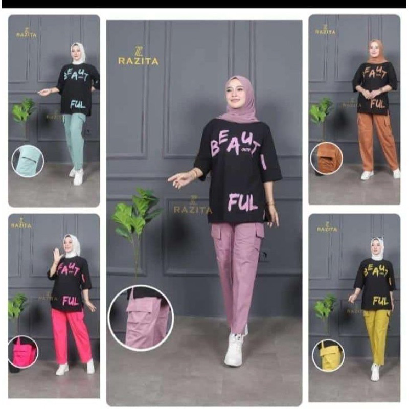 Setcel combad cargo wanita