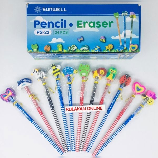 

1 Set Pensil + Penghapus Sunwell PS-22 (1 Pak Isi 24 pcs)