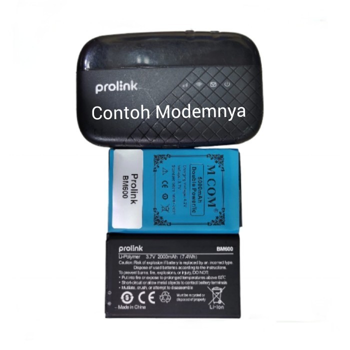 Baterai MCOM for Modem Prolink PRT7011L BM600 BM-600 Double Power IC