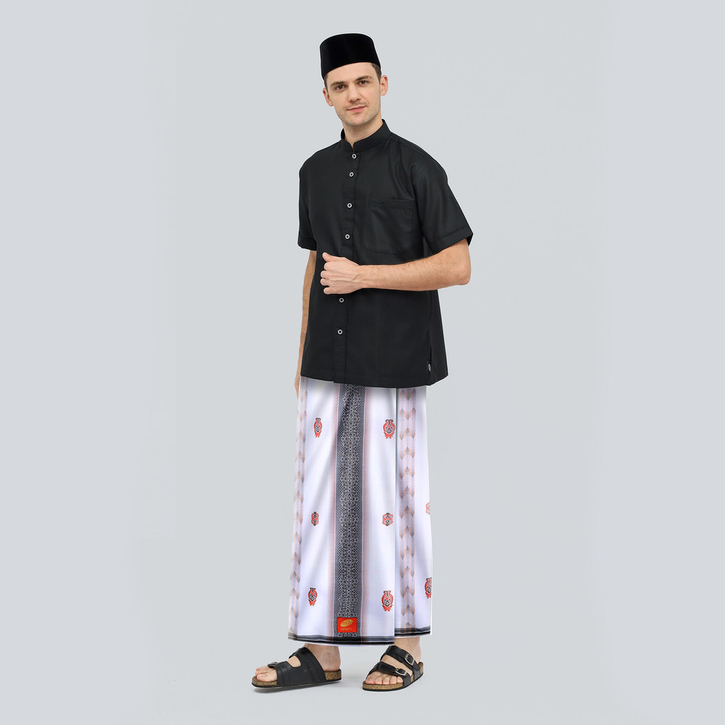 Sarung ATLAS Infinity Jacquard Warna Putih Abu 01