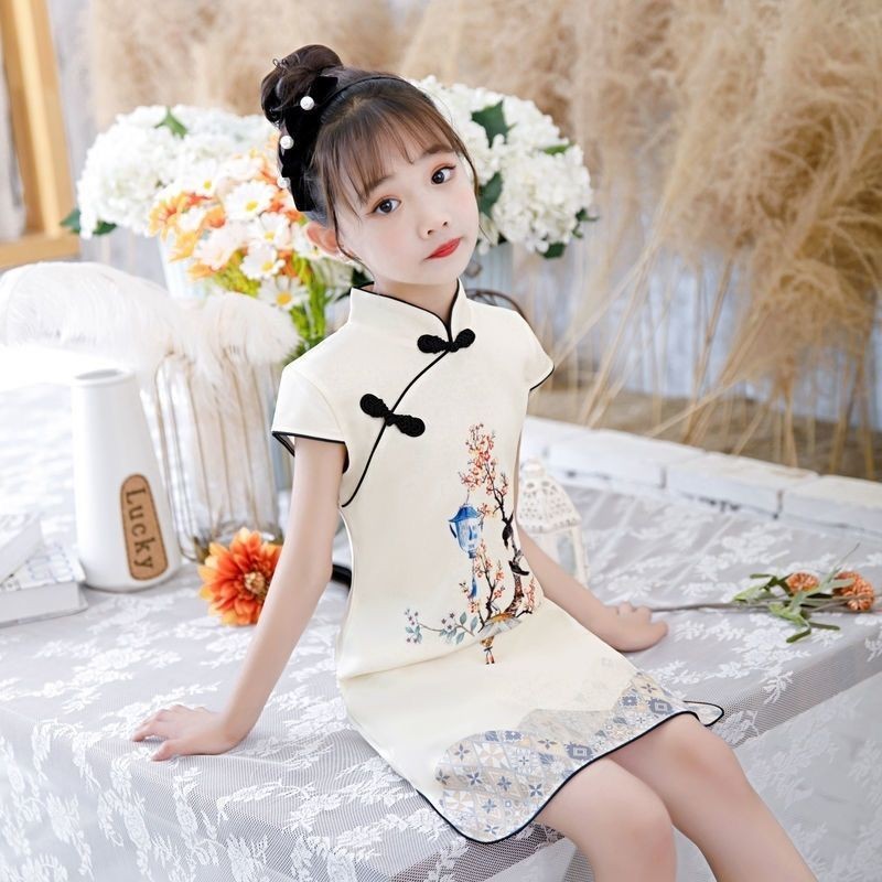 New girl's cheongsam stylish two-piece set Hanfu