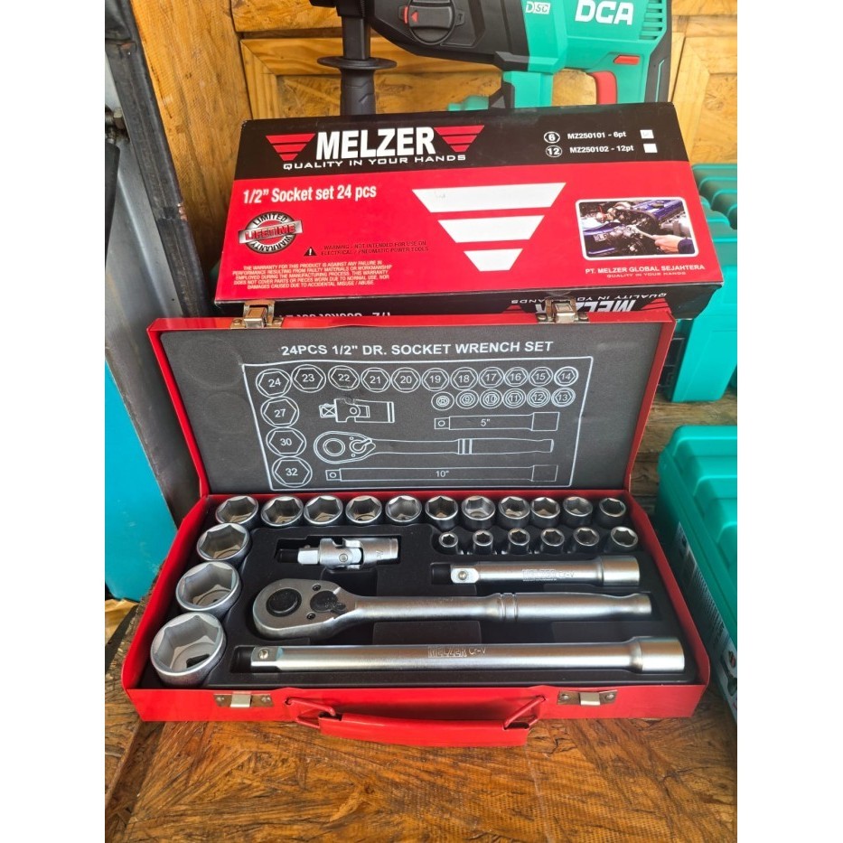 MELZER kunci sock shock kunci sok kunci socket set 8-32MM 24PCS - 6PT