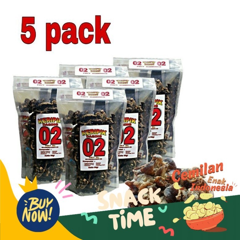 

PROMO SPESIAL Keripik Daging Bekicot 02 original tanpa tepung gurih renyah bergizi tinggi 5pack x 50g