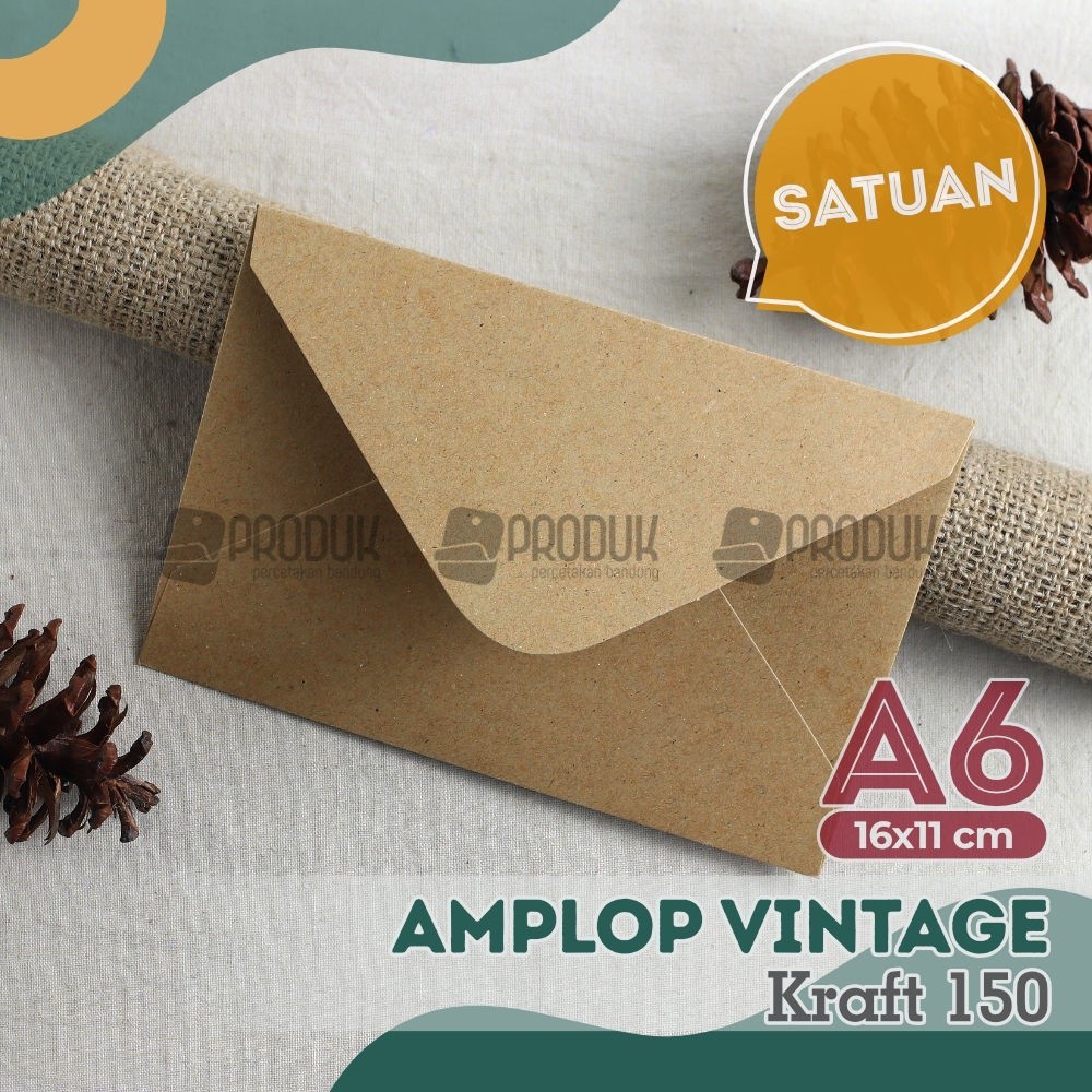 

A6 Amplop Vintage Kraft | Bahan Kraft 150GR | Ukuran 11x16 CM A6 | Amplop Coklat Murah