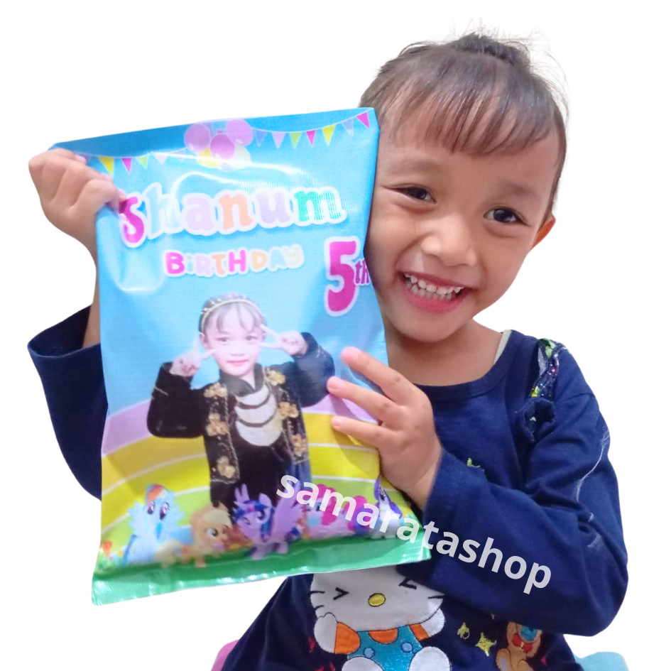 

Pouch Snack Ulang Tahun Jumbo Custom Foto Anak Ukuran 20x30