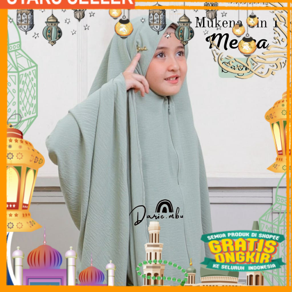 [ SHOPEE MALL ] Mukena Anak 3 in 1 Cringkel AirFlow//Mukena AQILAH 3 in 1 Cringkel//Mukena anak Crin