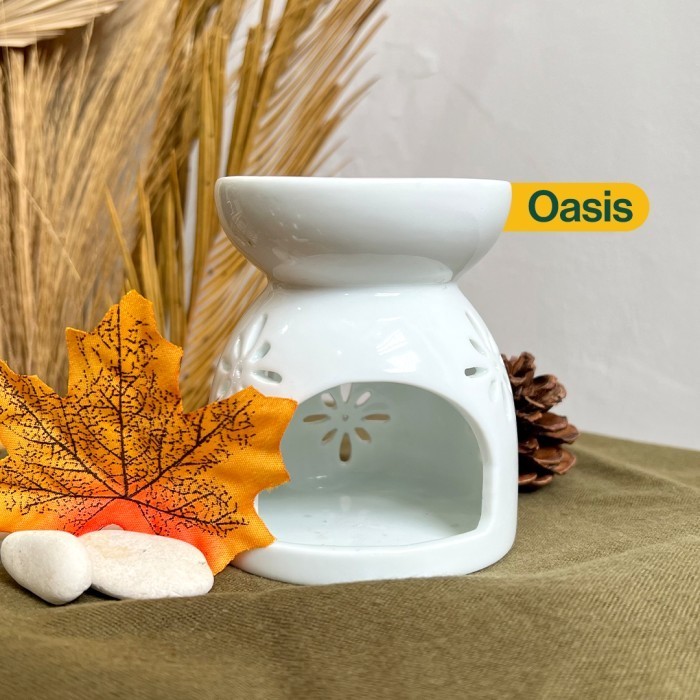Tungku Aromaterapi Bakar Lilin EO Aroma Terapi Candle Capsen by Bobba - Oasis(Putih) **