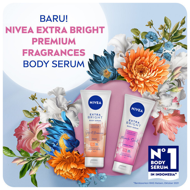 NIVEA Body Serum Extra Bright Premium Fragrance Velvet Romance 180ml x2