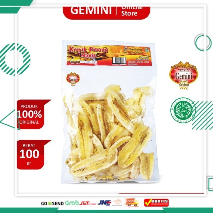 

Paling Murah Kripik pisang - Gemini - Riza Snack - kemasan 100gr