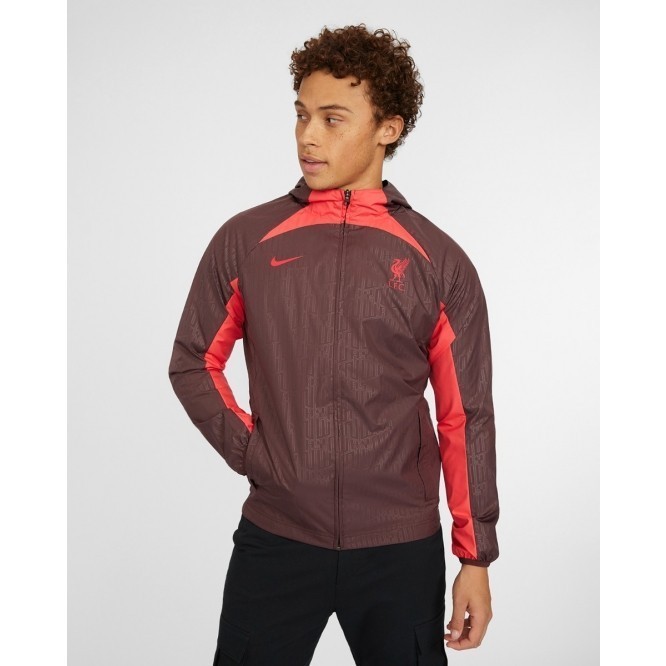 LFC Nike Mens Burgundy Lightweight Jacket 22/23, Jaket Liverpool FC - M