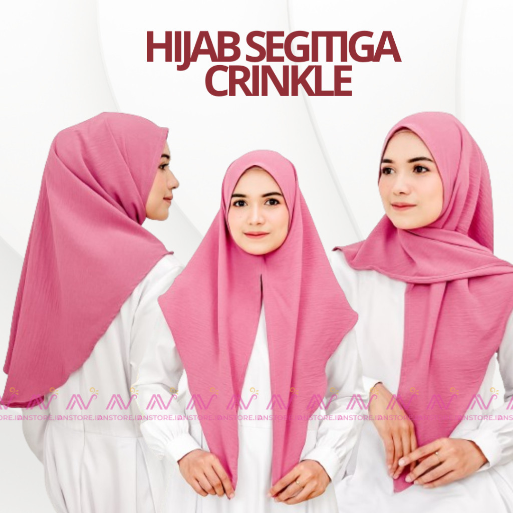 Hijab Segitiga Instan Non Pad Crinkle Airflow l Hijab Instan Crinkle l Hijab Crinkle