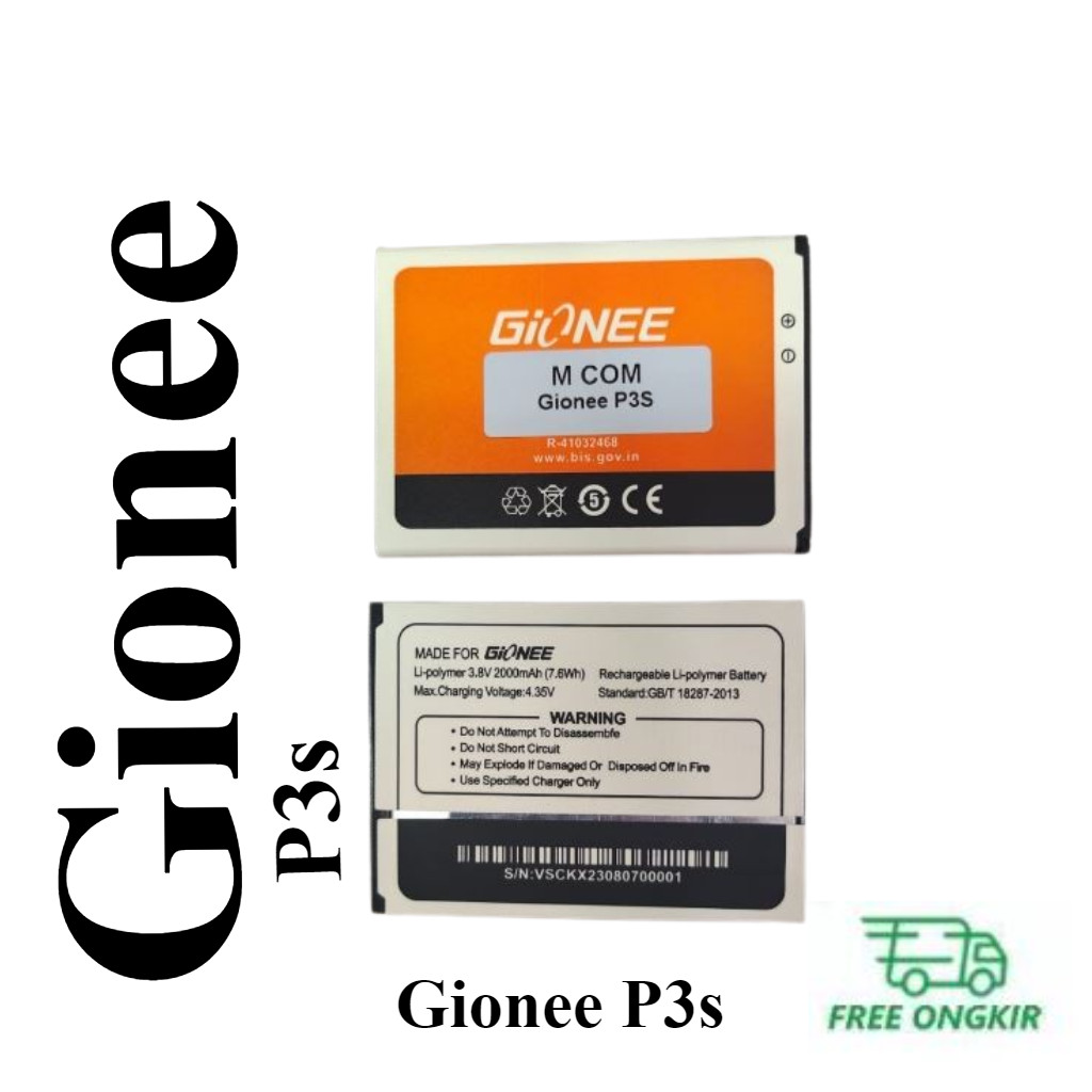 Battery Batere Batre Baterai Mcom Gionee P3s