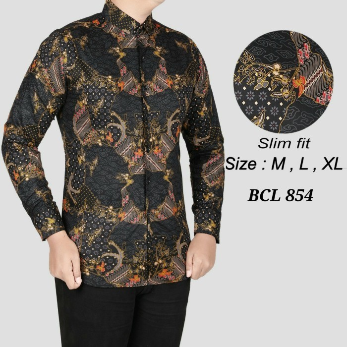 promosi toko BATIK SOLO - BUKAN PEKALONGAN - BAJU KEMEJA BATIK SLIMFIT PREMIUM PRIA - #7, M