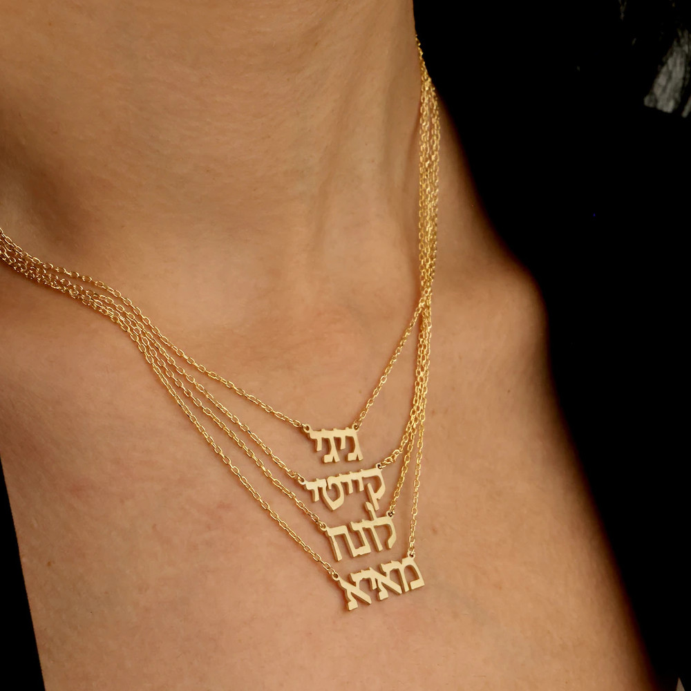 Kalung Perak Murni 925 Pribadi Perhiasan Kalung Liontin Pelat Nama Kustom Emas untuk Wanita Kalung E