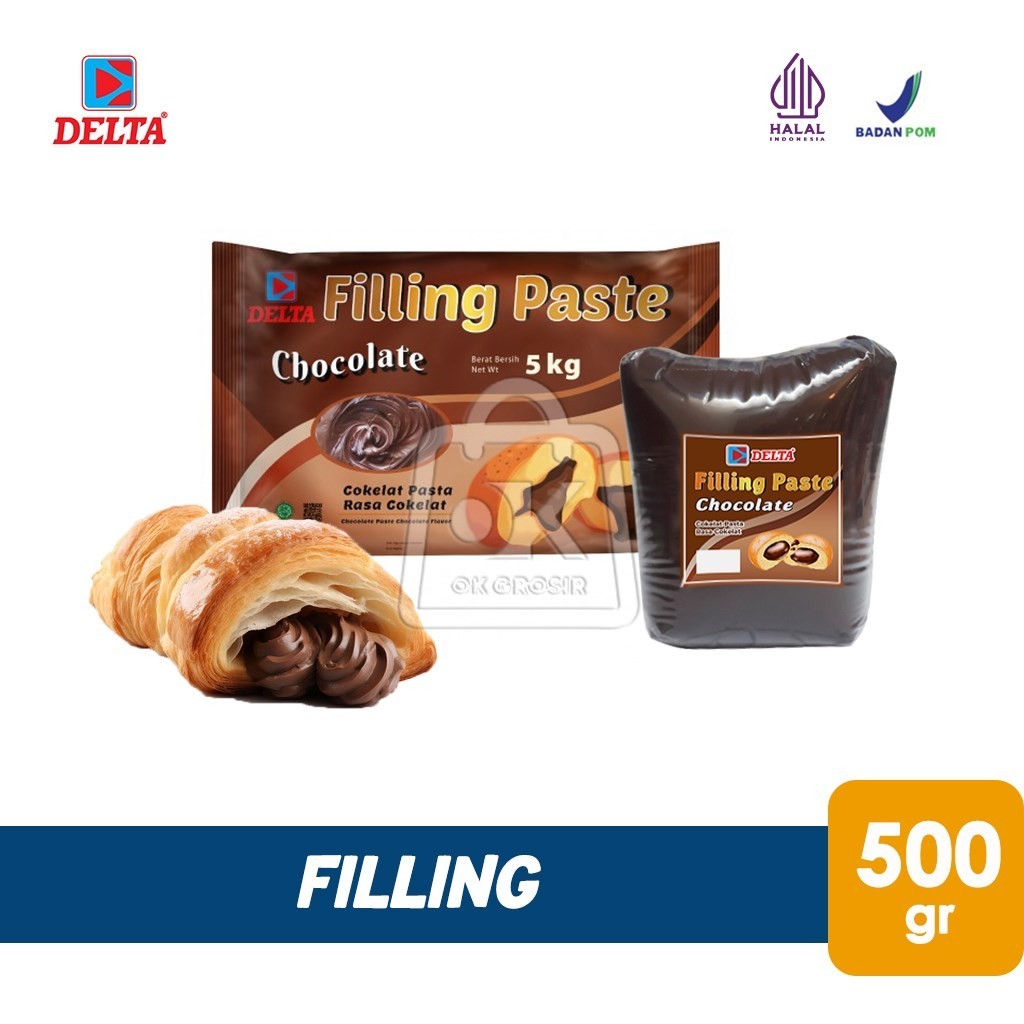 

Coklat Filling DELTA Chocolate Filling Isian Rasa Cokelat (Repack 500gr)