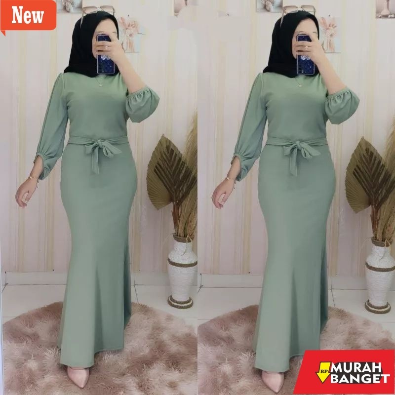 Gamis pesta- Nadira dress mermaid - dress kondangan ootd wanita remaja- dress duyung