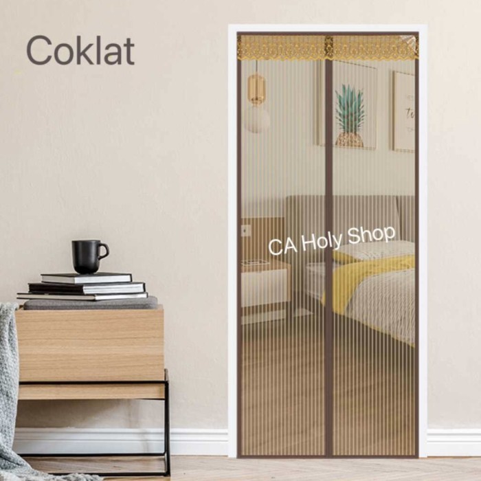 Tirai Magnet Gorden Pintu Tirai Magnet Anti Nyamuk Kualitas Super - Hitam
