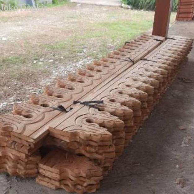 

Lisplang ukir kayu jati - 14 lembar 28cm murah